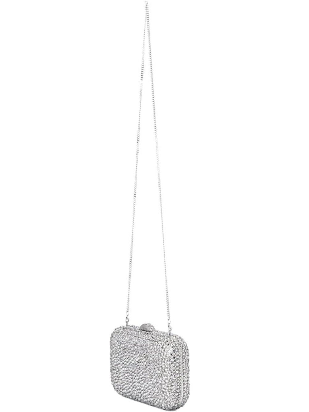 💥SHOWSTOPPER!💥OLGA BERG CASEY HOT FIX CLUTCH / SHOULDER BAG in SILVER - Picture 10 of 16